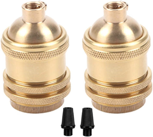 EFINEHOME 2 Pack Lamp or Fixture Replacement, E26/ E27 Solid Brass Industrial Light