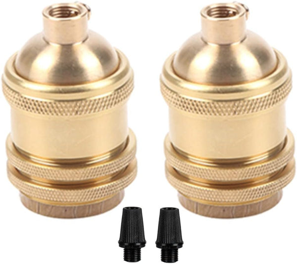 EFINEHOME 2 Pack Lamp or Fixture Replacement, E26/ E27 Solid Brass Industrial Light
