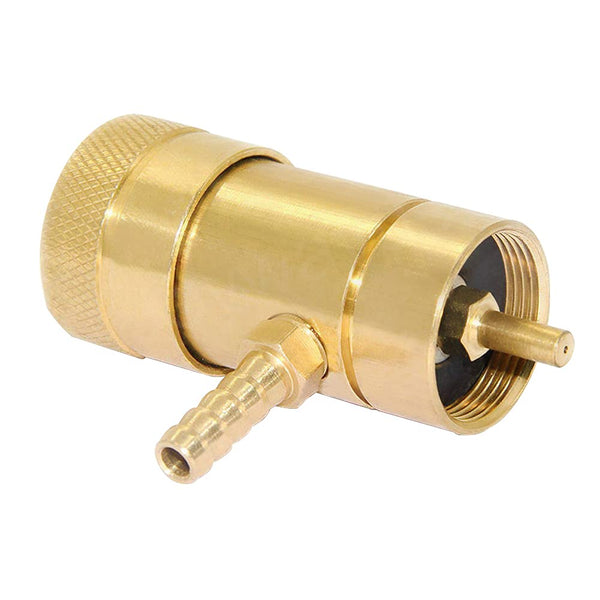 Joywayus Solid Brass Oxygen Regulator Tank Valve with 1/4" Barb Fitting for Disposable Tanks