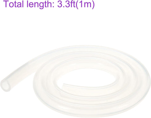DMiotech 3/8"(10mm) ID 5/8"(16mm) OD Silicone Tube, 3.3 Feet Clear Industrial Tubing for Water Pump