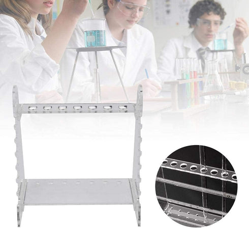 Pipette Rack, Organic Glass Trapezoid Holder, 1.5cm Hole Diameter for Experiment