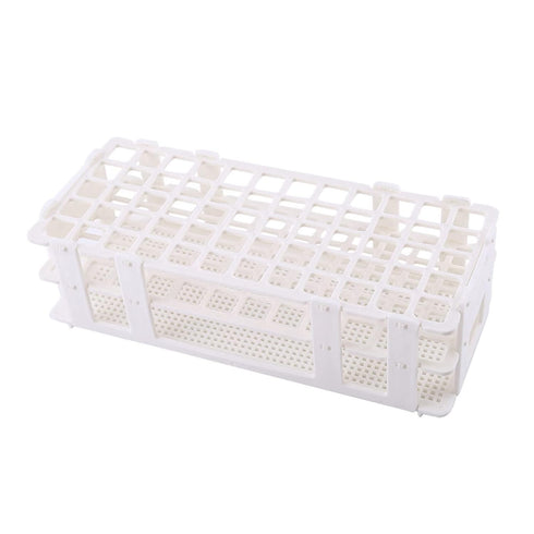Plastic Test Tube Rack, Detachable Holder Storage Stand, Holds 60 for 16mm Dia. Tubes, White