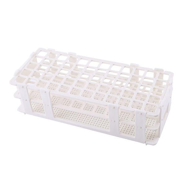 Plastic Test Tube Rack, Detachable Holder Storage Stand, Holds 60 for 16mm Dia. Tubes, White