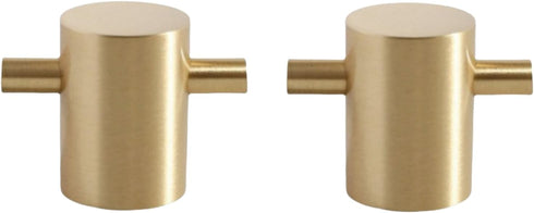SANCHAKOU Metal Cabinet Pulls 2 Pack Brass Column Bedside Cabinet Handle Wardrobe Drawer