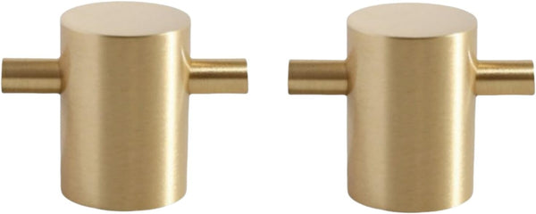 SANCHAKOU Metal Cabinet Pulls 2 Pack Brass Column Bedside Cabinet Handle Wardrobe Drawer