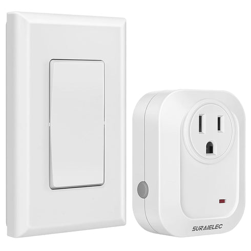 SURAIELEC Wireless Wall Switch Remote Control Outlet, No Wiring Needed, 100ft RF