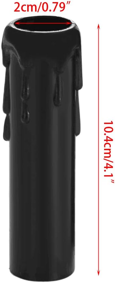 Skelang 24 4" Pcs Tall Candle Socket Covers, Black Candle Covers Sleeves Fit to Most Chandeliers, Chandeliers Base