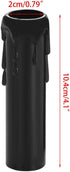 Skelang 24 4" Pcs Tall Candle Socket Covers, Black Candle Covers Sleeves Fit to Most Chandeliers, Chandeliers Base