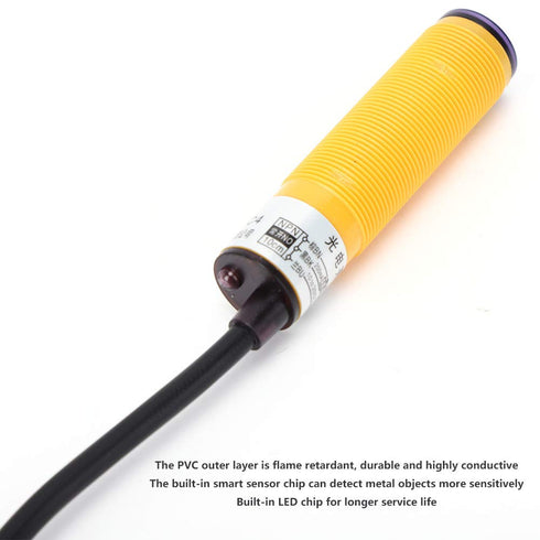 Garosa E3F-DS10C4 Proximity Sensors 18mm 3 Wire Inductive NPN DC10-30V 10mm Detection Switch