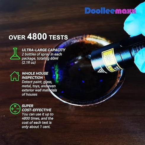 iigala 4800 Lead Test Refill | Up to Uses| Lead Test Kit for Paint, Ceramics & More | UV Light Visible | Home Safety