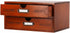 PACKGILO Wooden Storage Box Rustic Desktop Organizer with 2 Drawers Office Desk Accessories