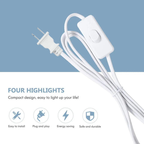 DXMKOP 16FT E26/E27 Bulb Plug in Pendant Light Cord, Lamp Kit with Light Socket, Hanging Lamp Plug in, Safe & Sturdy