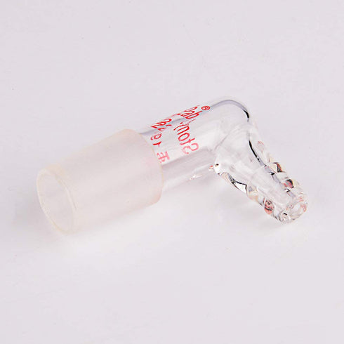 stonylab Glass 90 Degree Vacuum/Gas Adapter, Borosilicate Glass Bent Inlet Adapter with 19/22 Inner Joint and Hose for