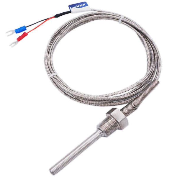 Twidec/2M NPT 1/4"inch (6X50MM) Pipe Thread Temperature Sensor Probe for Temperature Controller