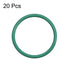 uxcell Fluorine Rubber O-Rings, Pack of 20 FKM Seal Gasket for Machinery Plumbing, 20mm OD 17mm ID 1.5mm Width, Green