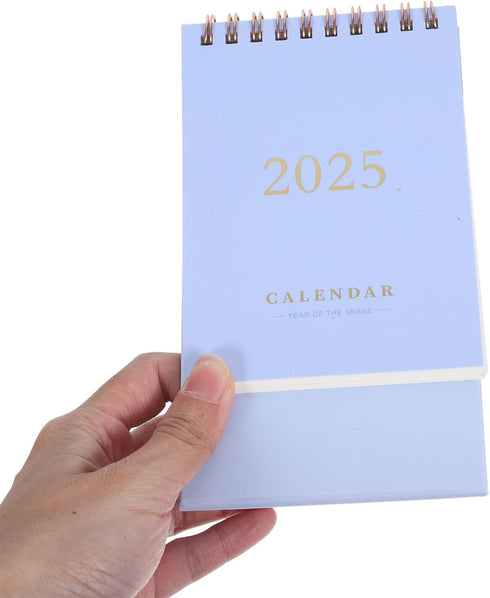 LALAFINA Spiral Binding Desk Calendar Minimalist Small Calendar for Monthly Design Convenient Manual Date Change Chic