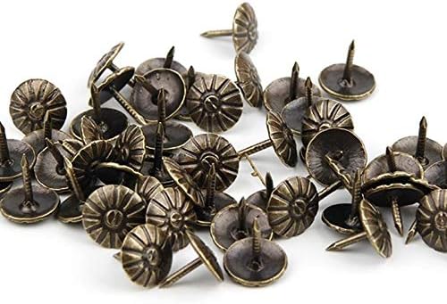 Yosoo 100Pcs Upholstery Tacks - Antique Bronze Decorative Tack Stud for Home Furniture Decor (Size: Type7-Green Bronze)