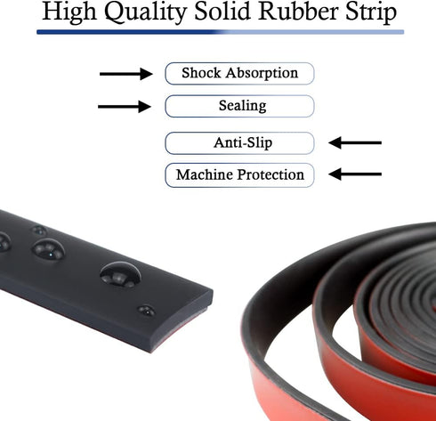 Neoprene Rubber Strips Self Adhesive - Solid Rubber Sheets for DIY Gaskets Crafts Pads Seals (1” Wide x 1/5" Thick x