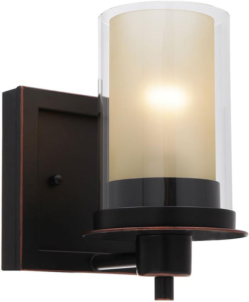 Designers Impressions Juno Oil Rubbed Bronze 1 Light Wall Sconce/Bathroom Fixture with Clear and