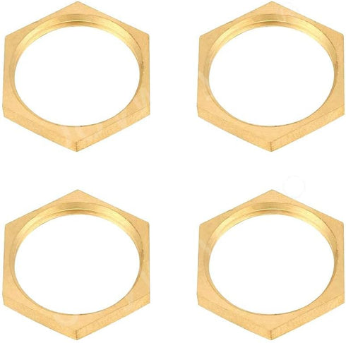 Joywayus 1/2" Female Thread Brass Pipe Fitting Hex Lock Nut for Plumbing (Pack of 10)