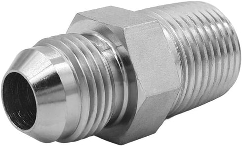 (2-PACK) 2404-08-08 Hydraulic Hose Adapter Fitting 1/2" Male JIC 37° Flare × 1/2" Male SAE Straight Connector