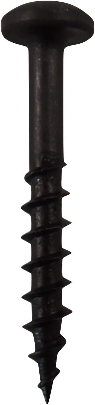 Rok Hardware 100 Pack #8 x 1-1/4" Coarse Thread Phillips Pan Head Wood Screws - Black MDF