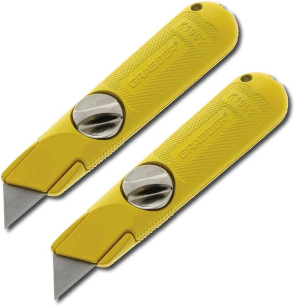All-Metal Fixed-Blade Utility Drywall Knife, Easy Change Blade, Non-Retractable, 2-Pack