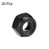uxcell M8 x 1.25mm Hex Lock Nuts - 20Pcs Carbon Steel Nylon Insert Self-Locking Fasteners (Black)