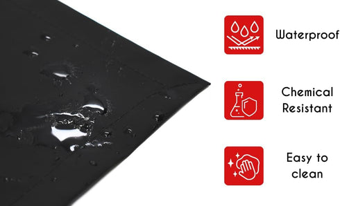 EISCO Rubber Vinyl Apron, Medium (27" W x 36" L), Adjustable Bib Apron for Laboratory, Butcher, Dishwashing