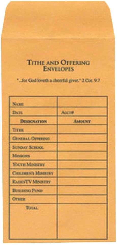 Tithe and Offering Envelope, 100 Count by Broadman Church Supplies