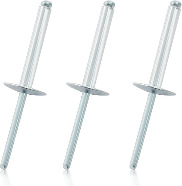 60 Pcs 3/16" x 1-1/4" Large Flange Aluminum Blind Rivets, Dome Head Pop Rivets for Installing Accessories