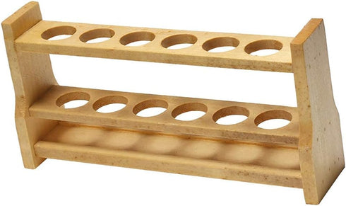 Premium Wooden Test Tube Rack, 6 Tube Capacity, 0.82" (21mm) Holes for Labs