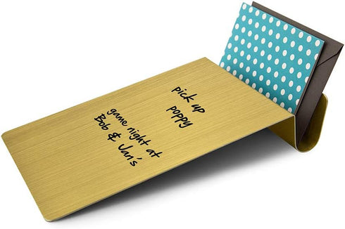 Three by Three Seattle Desktop to-Do Board, 5.5 x 9 Inch Organizer, Includes 4 Markers - Golden Board