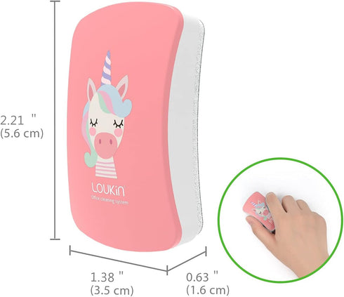 LOUKIN 2 Pcs Mini Magnetic Dry Erase Erasers, Small Whiteboard Erasers for Classroom, Home, Office (Pink)