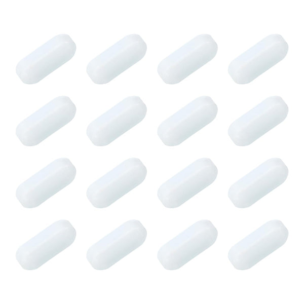 MECCANIXITY Magnetic Stirrer Mixer, Stir Bar Rod 15mm/0.59" Cylinder Shape PTFE Coating Magnet, White, 16Pcs