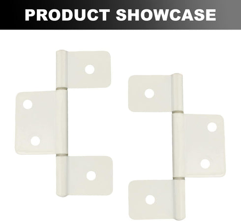 Three Leaf Non-Mortised Hinge 6 Pack, White Door Hinges with Screws for Home & Interior Furniture