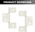 Three Leaf Non-Mortised Hinge 6 Pack, White Door Hinges with Screws for Home & Interior Furniture