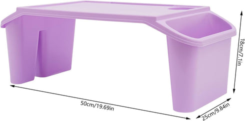 SanBouSi 4 Pcs Kids Floor Desk Stackable Lap Desk with Side Pockets Plastic Breakfast Laptop Trays for Writing Eating
