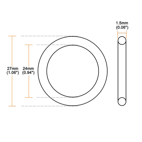 uxcell Silicone O-Rings, 27mm OD 24mm ID 1.5mm Width VMQ Seal Gasket for Compressor Valves Pipe Repair, White, Pack of 30