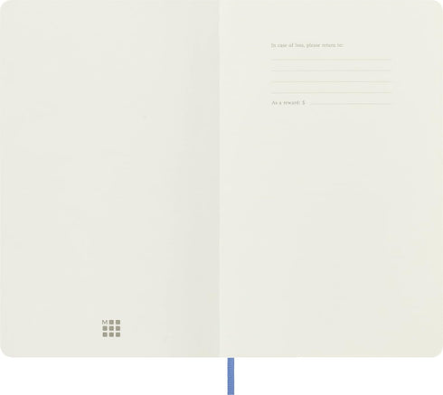 Moleskine Classic Notebook, Soft Cover, Large (5" x 8.25"), Ruled/Lined, Hydrangea Blue, 192 Pages