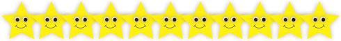 Hygloss Products Happy Yellow Stars Die-Cut Bulletin Board Border – Classroom Decoration – 3 x 36 Inch, 12 Pack (33653) by Hygloss