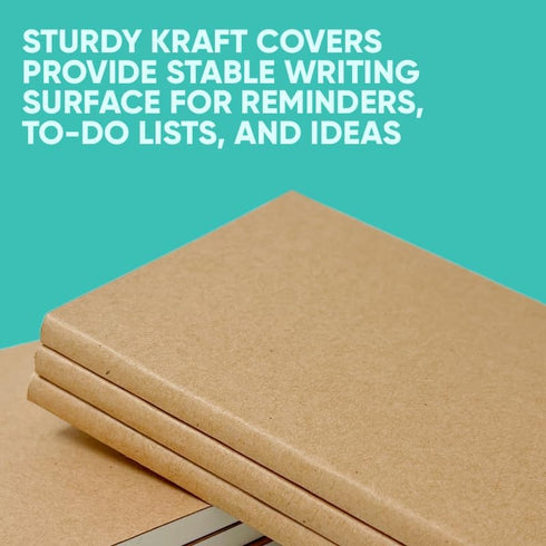 K-Kraft Mini Notebooks - Kraft Paper Covers, 4.375 x 3.125 inch, Set of 6