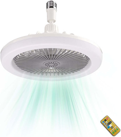 Peaoop Bulb Silent Socket Fan Light - Screw-in Ceiling Fan Light Socket, LED Fan, Ceiling Fan Light with Light