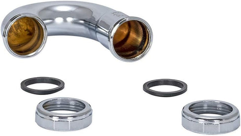 Eastman 1-1/4 Inch Heavy Duty J Bend, 17 Gauge Brass Plumbing Fitting, Chrome, 35125