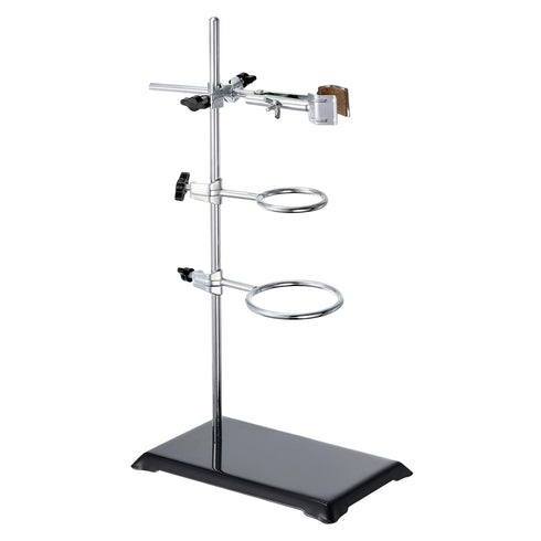 PATIKIL Lab Stand Set - 16 Inch Stand & Clamp Set with Flask Clamp & 2 Retort Rings for Chemistry Laboratory