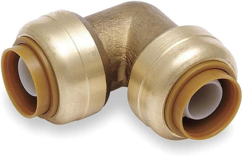 1/2 Inch Push To Connect Fitting, 90 Degree Elbow for PEX, Copper, CPVC Pipe, Brass Plumbing Fitting, 10 in Pack