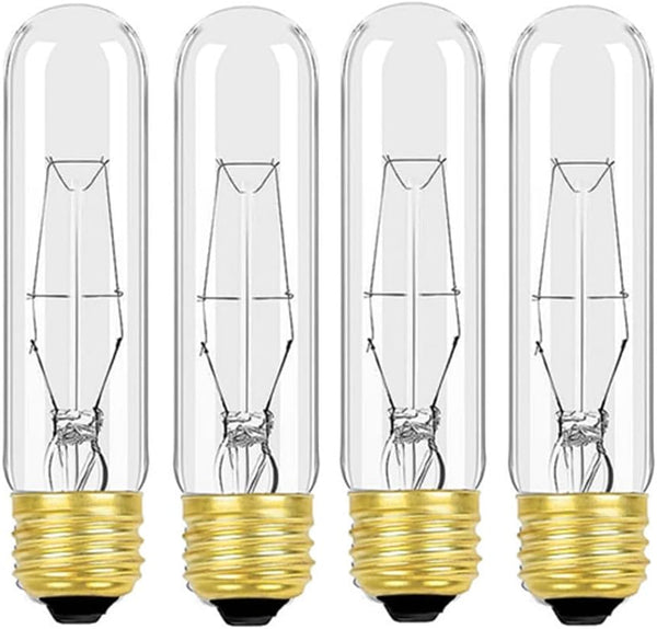 MMBGJKG 25 Watt T10 Clear Tubular Incandescent Light Bulb, T10 Bulb,Vintage Style Showcase