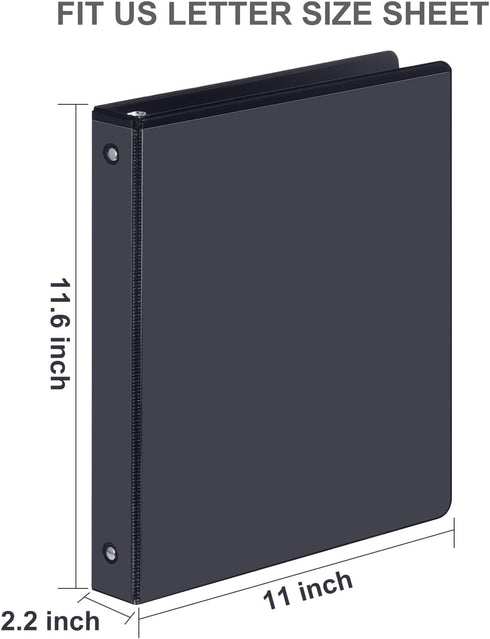 ViVin 1.5 Inch Round Ring View Binder, 300-Sheet Capacity, Basic 3 Ring Binder, 6 Pack (Black)