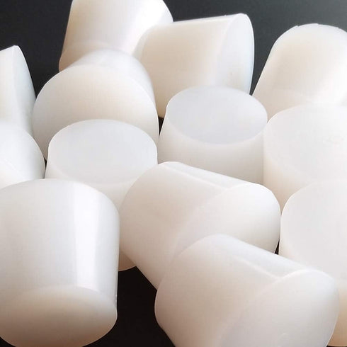 LGEGE White Tapered Shaped Solid Silicon Rubber Stopper - Lab Stopper 8# Size, 3 Pcs