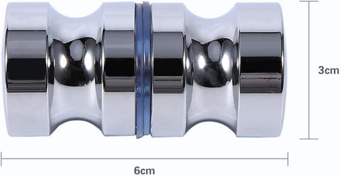 Glass Door Handle, Aluminum Alloy Drawer Knob 1.1 Dia Single Glass Bathroom Shower Cabinet Door Handle with Screw, Door Knobs by FTVOGUE